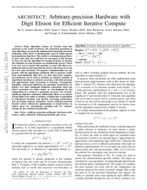 Architect: Arbitrary-Precision Hardware with Digit Elision for Efficient Iterative Compute 3