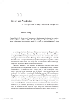 Slavery and Prostitution a Twenty-First-Century Abolitionist Perspective