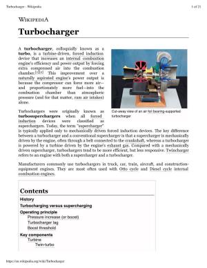 Turbocharger - Wikipedia 1 of 21