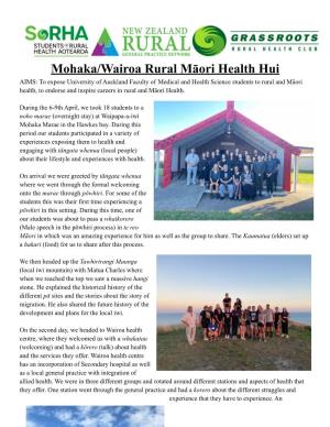 Mohaka/Wairoa Report April 2021