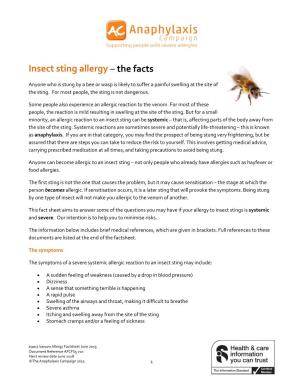 Insect Sting Allergy – the Facts