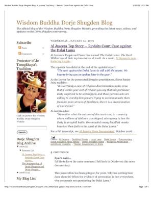 Wisdom Buddha Dorje Shugden Blog Al Jazeera Top Story
