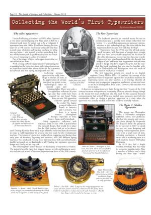 Collecting the World's First Typewriters