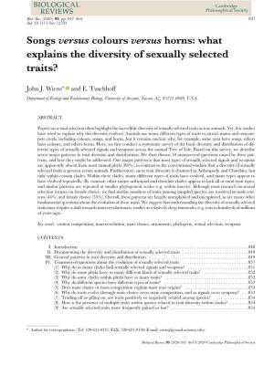 What Explains the Diversity of Sexually Selected Traits?