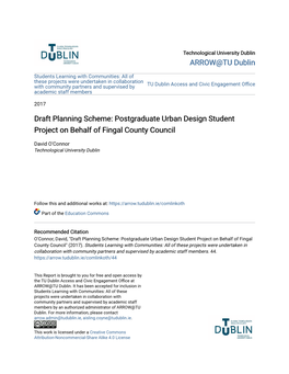 Postgraduate Urban Design Student Project on Behalf of Fingal County Council