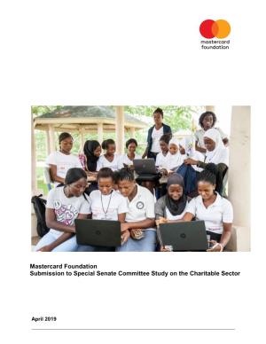 Mastercard Foundation Submission to Special Senate Committee Study on the Charitable Sector