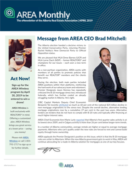 Monthly the Enewsletter of the Alberta Real Estate Association | APRIL 2019