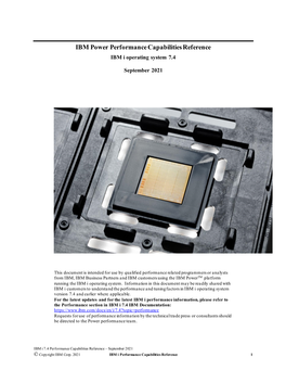 IBM Power Systems Performance Capabilities Reference (Forty- Sixth Edition February 2017)