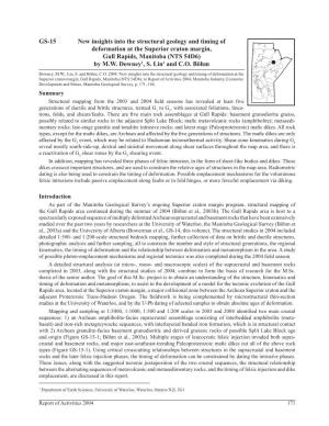 New Insights Into the Structural Geology and Timing of Deformation at the Superior Craton Margin, Gull Rapids, Manitoba (NTS 54D6) by M.W