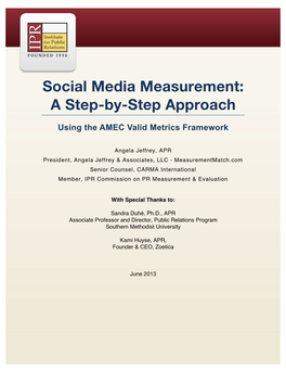 Social Media Measurement: a Step-By-Step Approach