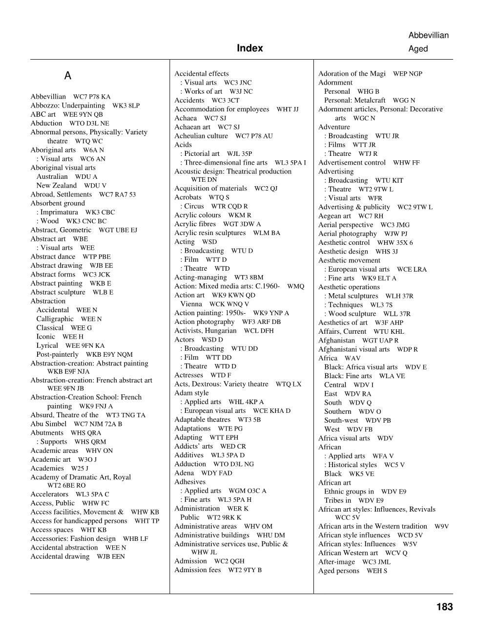 Alphabetical Index