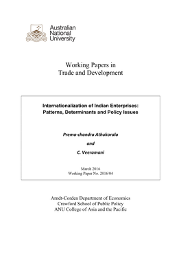 Internationalization of Indian Enterprises: Patterns, Determinants and Policy Issues