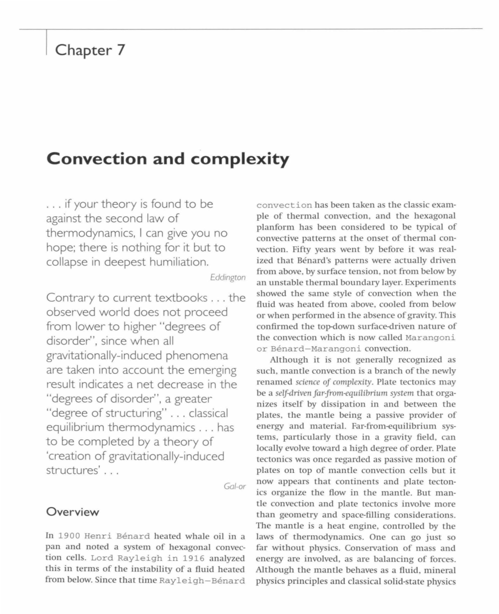 Chapter 7. Convection and Complexity