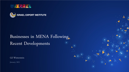 Businesses in MENA Following Recent Developments