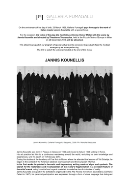 Jannis Kounellis with a Special Focus