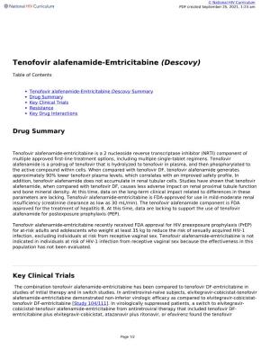 Tenofovir Alafenamide-Emtricitabine (Descovy)