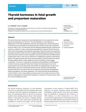 Thyroid Hormones in Fetal Growth and Prepartum Maturation