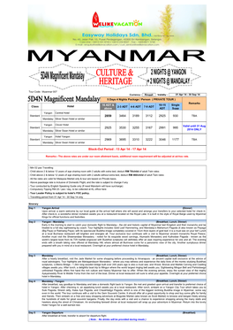 Block-Out Period : 13 Apr 14 - 17 Apr 14