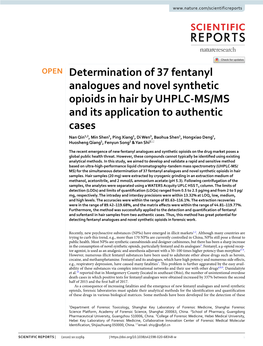 Determination of 37 Fentanyl Analogues and Novel Synthetic