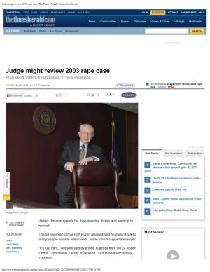 Judge Might Review 2003 Rape Case | the Times Herald | Thetimesherald.Com