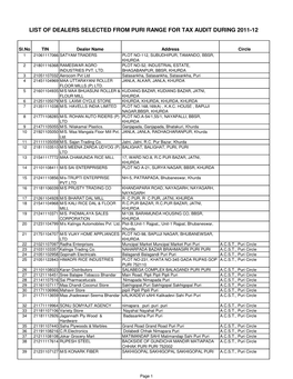 Puri Range for Tax Audit During 2011-12