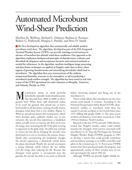 Automated Microburst Wind-Shear Prediction Automated Microburst Wind-Shear Prediction