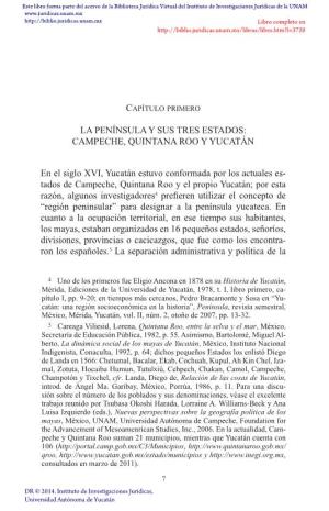 CAMPECHE, QUINTANA ROO Y YUCATÁN En El Siglo XVI, Yucatán