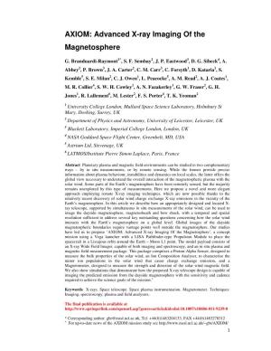 AXIOM: Advanced X-Ray Imaging of the Magnetosphere
