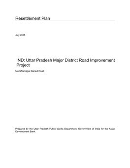 IND: Uttar Pradesh Major District Road Improvement Project