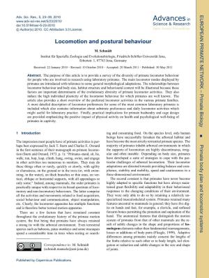 Locomotion and Postural Behaviour Drinking Water