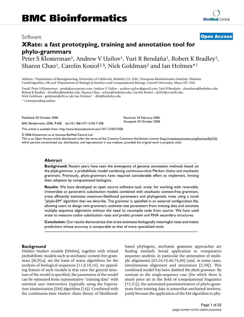 BMC Bioinformatics Biomed Central