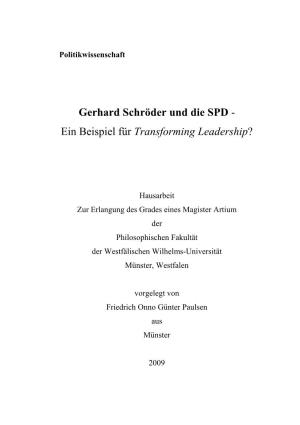 Gerhard Schröder Und Die SPD - Ein Beispiel Für Transforming Leadership ?