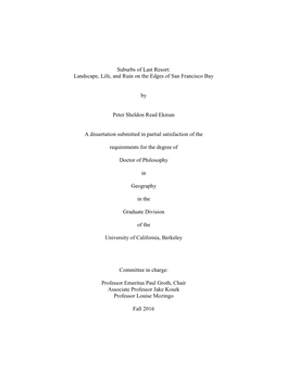 Suburbs of Last Resort: Landscape, Life, and Ruin on the Edges of San Francisco Bay