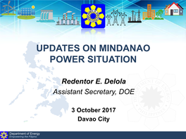Updates on the Mindanao Power Situation