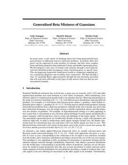 Generalized Beta Mixtures of Gaussians