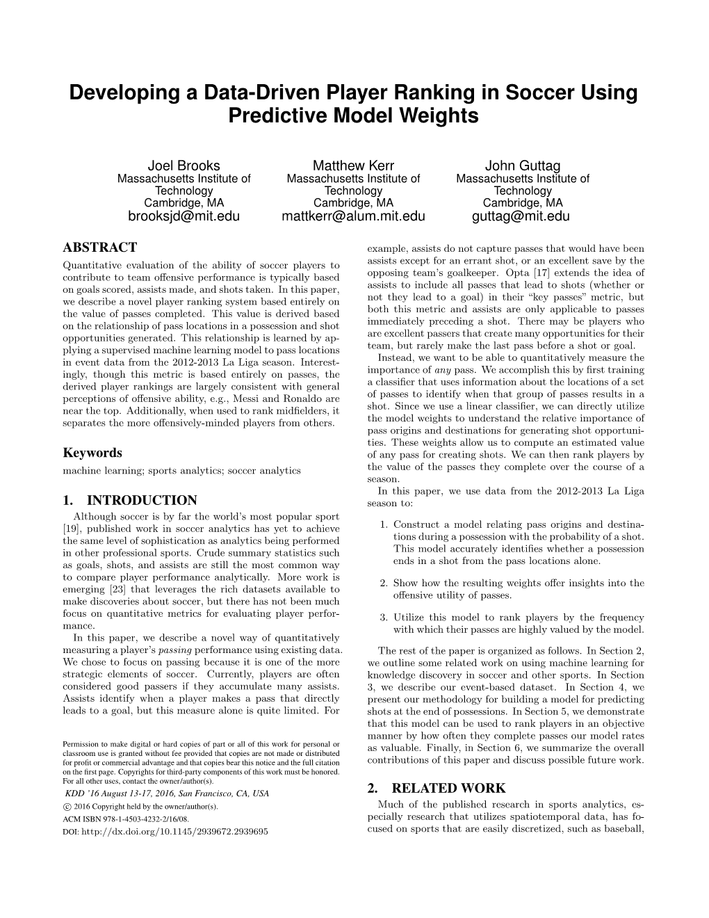 Developing a Data-Driven Player Ranking in Soccer Using Predictive Model Weights