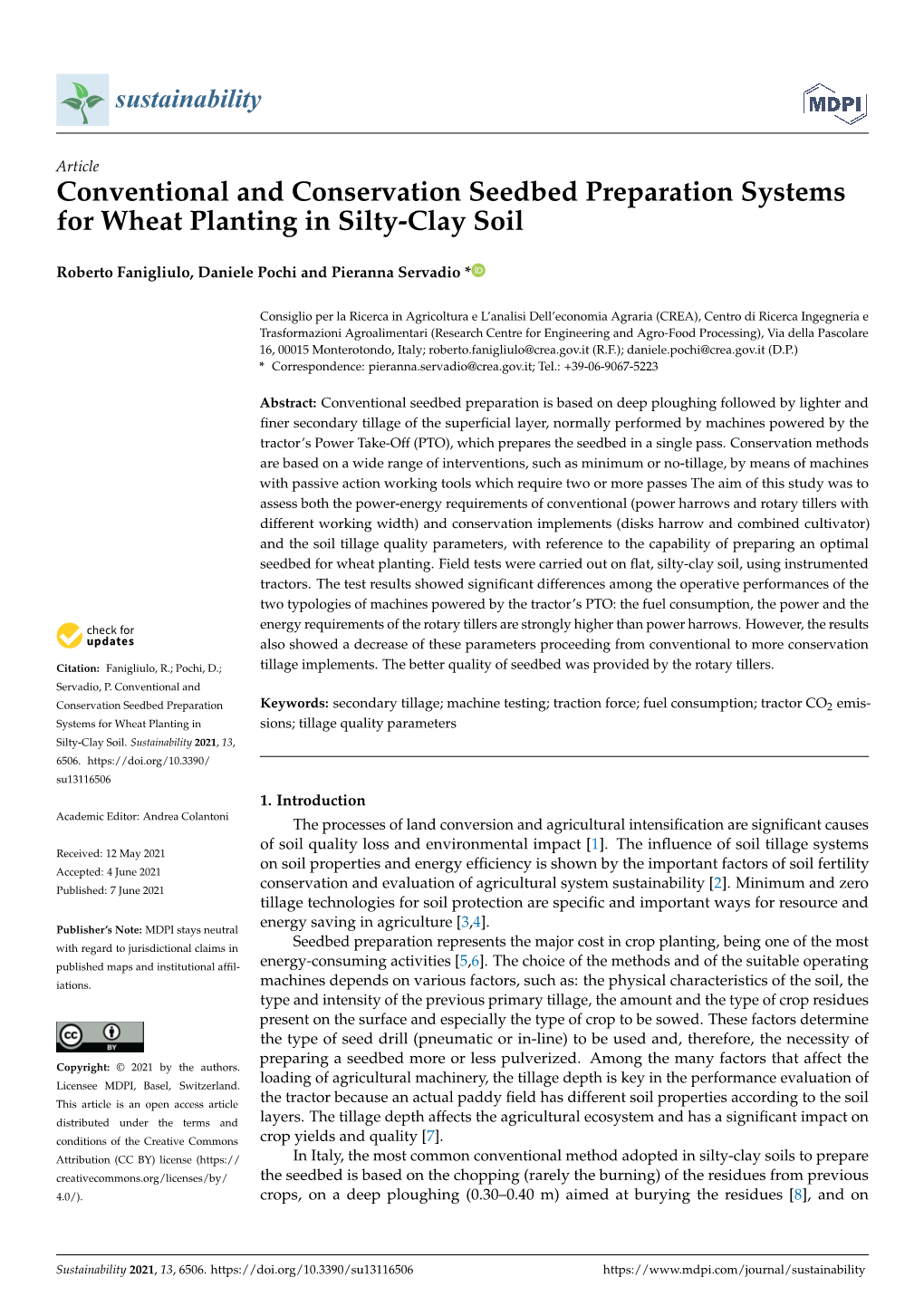 Conventional and Conservation Seedbed Preparation Systems for Wheat Planting in Silty-Clay Soil