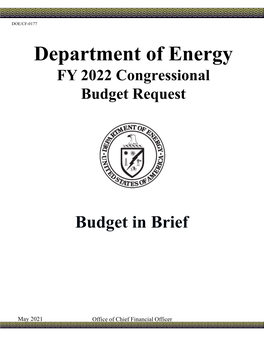 FY 2022 Congressional Budget Request