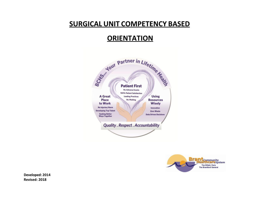 Surgical Unit Competency Based Orientation