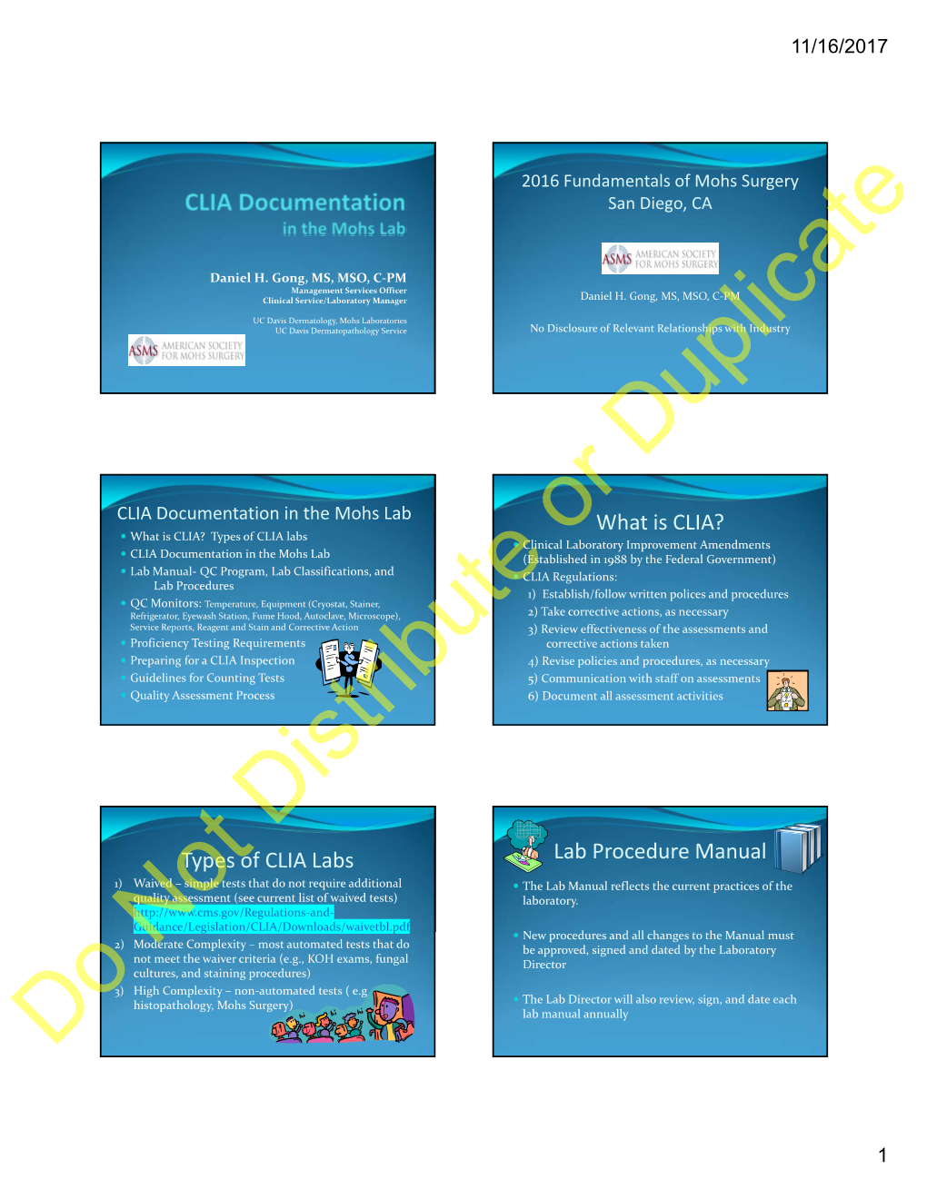 CLIA Documentation in the Mohs