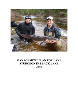 Black Lake Sturgeon Management Plan