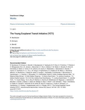 The Young Exoplanet Transit Initiative (YETI)