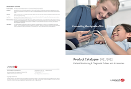 Product Catalogue 2021/2022 Patient Monitoring & Diagnostic Cables and Accessories