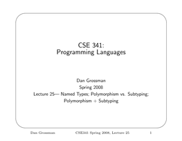 CSE 341: Programming Languages