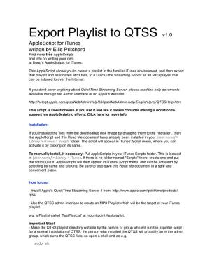 Export Playlist to QTSS.Rtfd