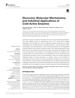 Discovery, Molecular Mechanisms, and Industrial Applications of Cold-Active Enzymes