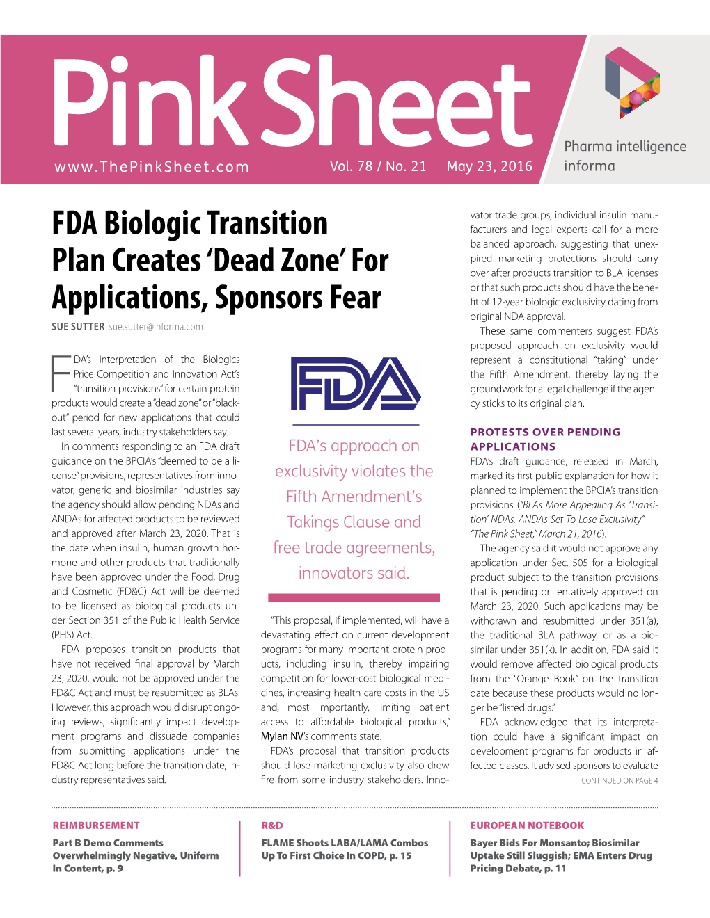 FDA Biologic Transition Plan Creates