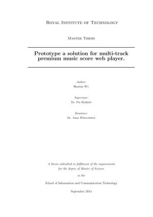 Prototype a Solution for Multi-Track Premium Music Score Web Player