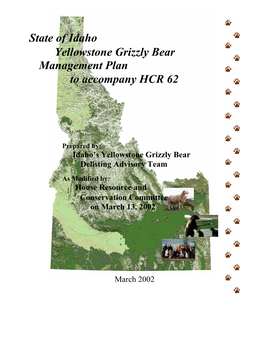 Idaho Yellowstone Grizzly Bear Plan
