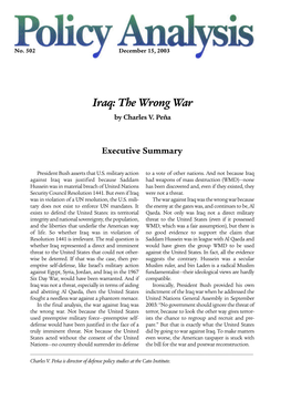 Iraq: the Wrong War by Charles V